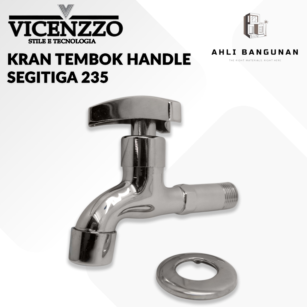 VICENZZO Kran Tembok / Kran Air 1/2 Inch Stainless Steel