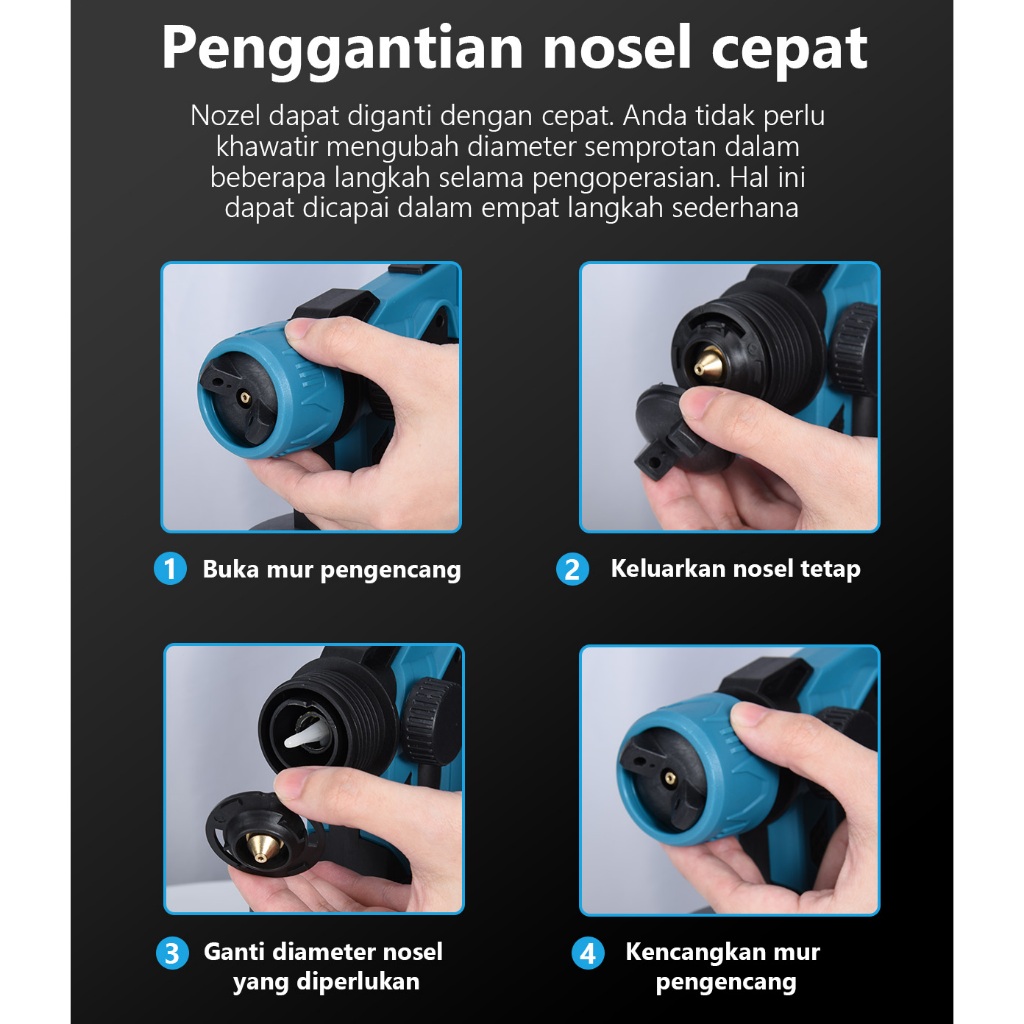 Soarfly Mesin Semprot Cat Elektrik Nirkabel Berkekuatan Kompresor Alat Semprot Cordless Spray Gun