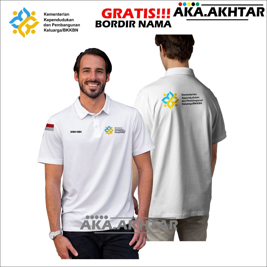 KAOS KEMENDUKBANGGA/BKKBN L LENGAN PENDEK DAN LENGAN PANJANGOGO TERBARU - KAOS POLO COOTON KEMENDUKB