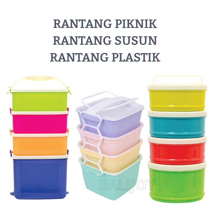 RANTANG SUSUN - Tempat Bekal Makan / Rantang Susun Plastik Murah - Rantang Susun 3 Plastik / Rantang