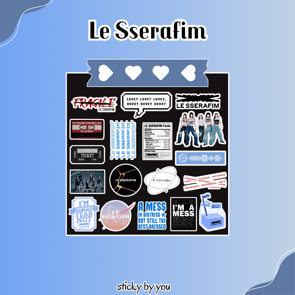 

Sticker Le Sserafim - Sticker K-Pop/Aesthetic/Tumblr - Sticker Laptop/HP/dll - Gift/Merch/Freebies