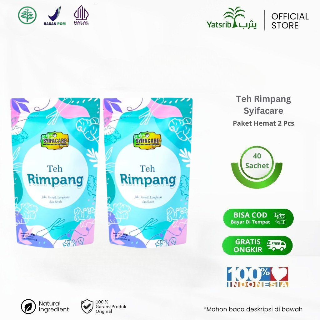 

Syifacare - Teh Rimpang Original Paket Hemat 2 Pcs BPOM JSR 20 Sachet Per Box