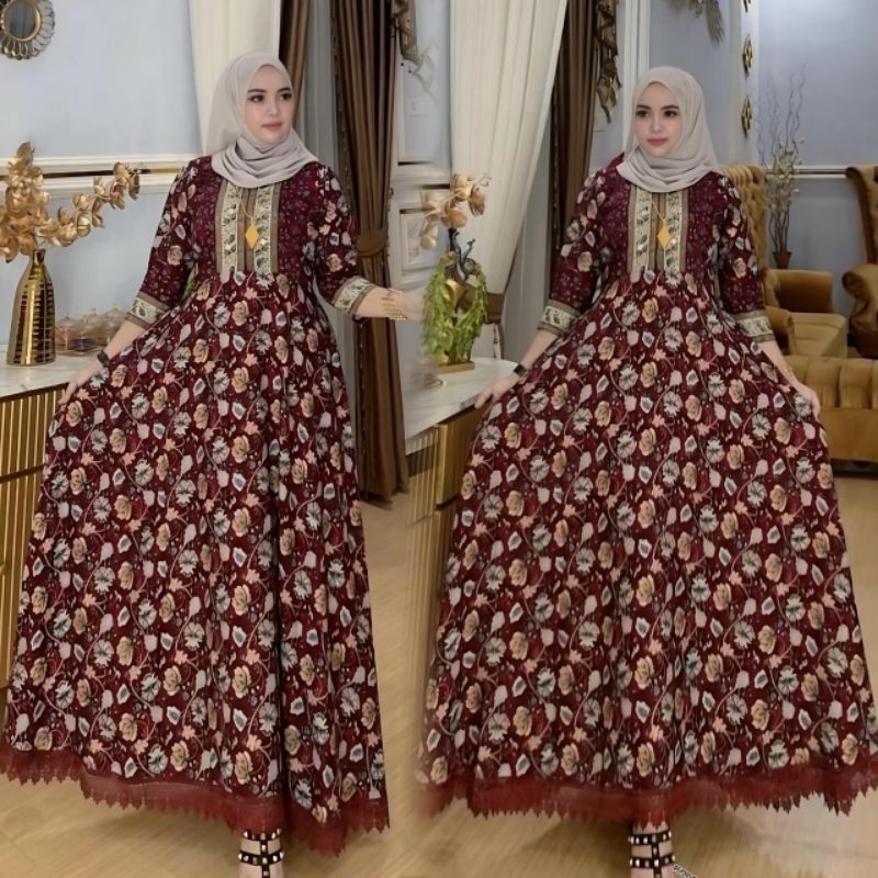 GAMIS DRESS HINDI LD 110 MOTIF TERBARU l
