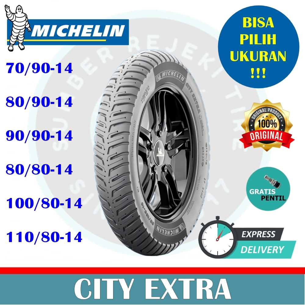 Ban Motor MICHELIN CITY EXTRA Ring 14 UKURAN 70/90, 80/90, 90/90, 80/80, 90/80, 100/80, 110/80 R14 B