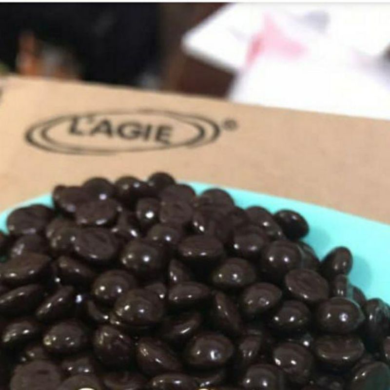 

choco cips L'agie 1/2 bulat 50 gr coklat/rainbow