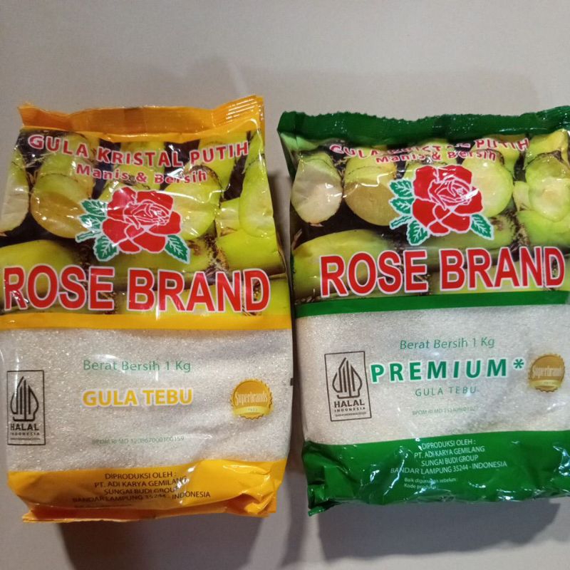 

Gula rose brand kuning dan Hijau 1 Kg