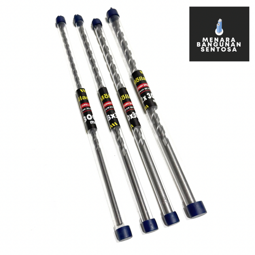 Mata Bor Beton Mollar Panjang 300mm - Bor Tembok Dinding 30cm 6mm 8mm 10mm 12mm 14mm