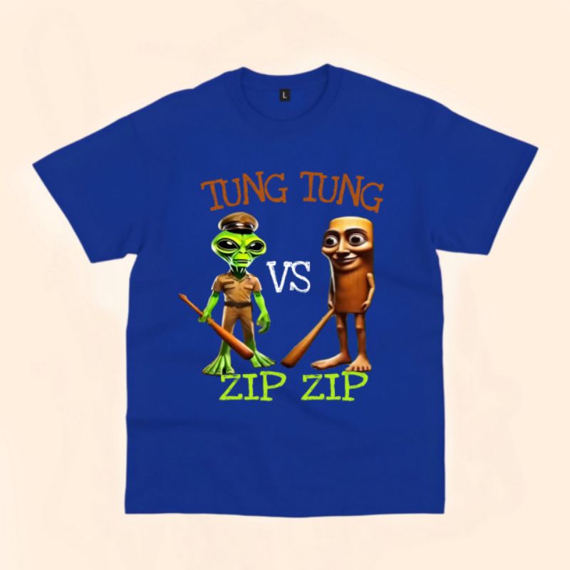 Kaos anak Tung tung vs Zip Zip free nama