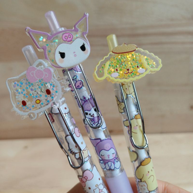 

Pulpen acrylic glitter HELLO KITTY KUROMI POMPOMPURIN