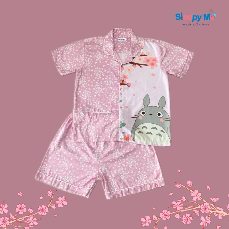PIYAMA KATUN JEPANG TOTORO SAKURA PINK