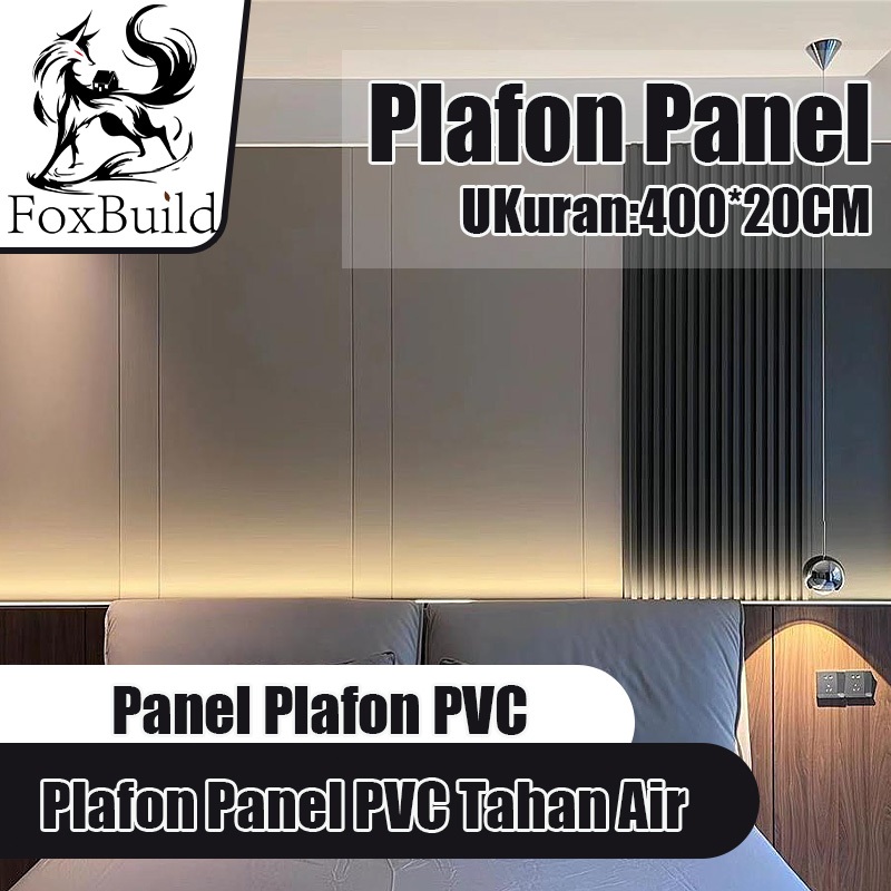Plafon Panel PVC 400x20cm Anti Air & Anti Jamur - Panel Langit-Langit Modern Motif Kayu Pemasangan C
