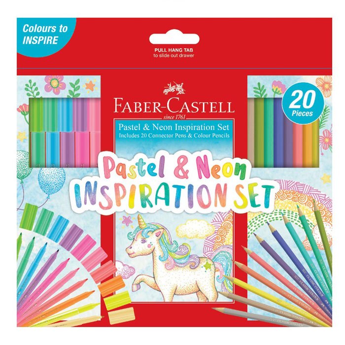 

Faber-Castell Colour Pencil Classic and Connector Pen Pastel Neon Inspiration Pensil Warna 10 Warna dan Spidol Warna 10 Warna Pastel Neon