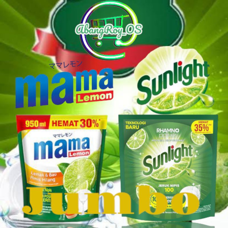 Sunlight/Mama lemon sabun cunci piring jumbo 910/950ml