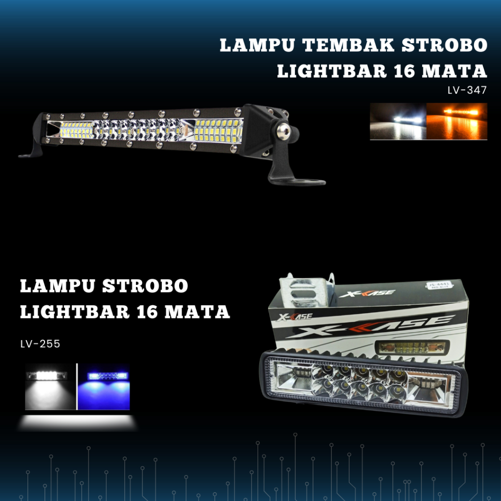 LAMPU TEMBAK 16 MATA / LAMPU SOROT LED  / LAMPU VARIASI MOTOR / MOBIL LED