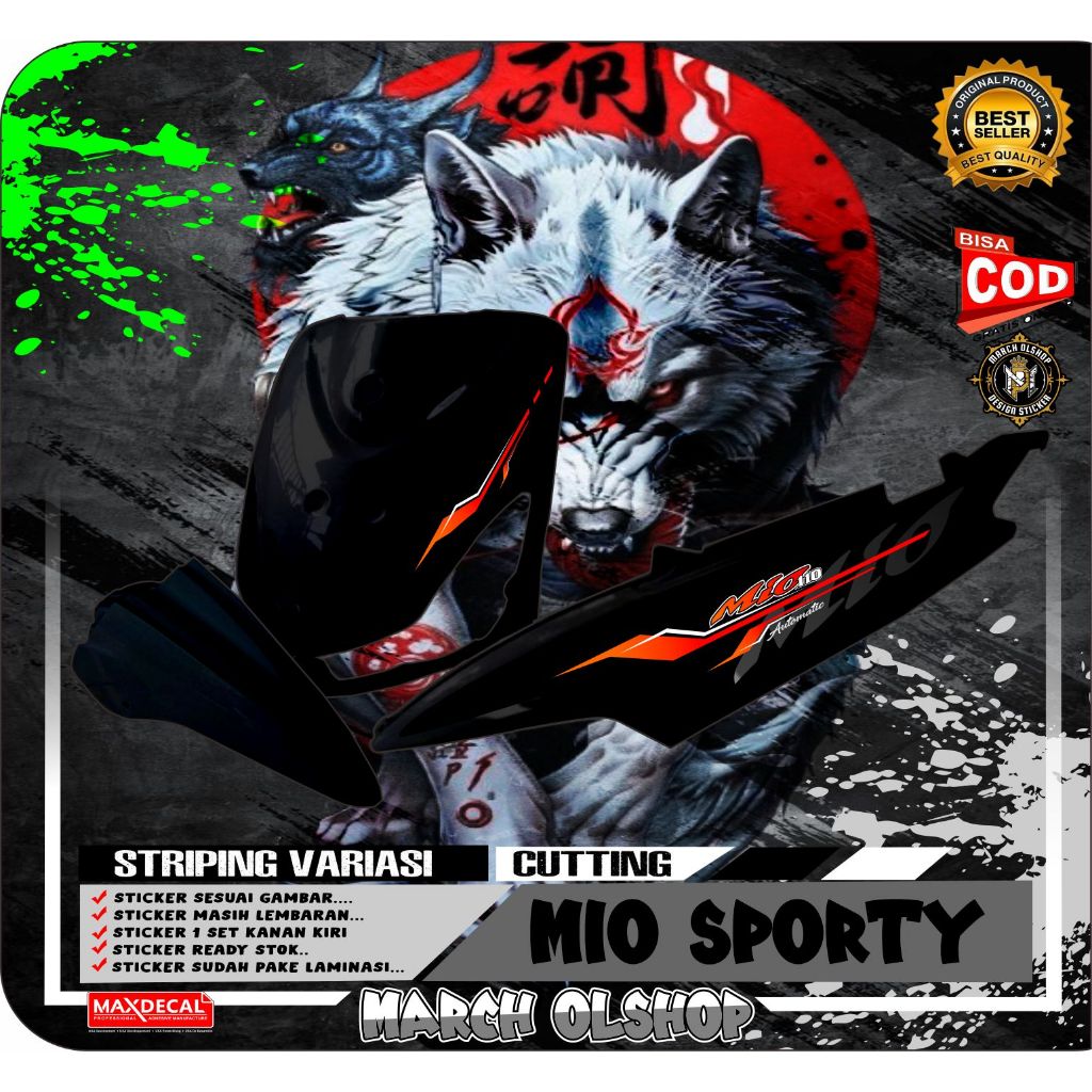 STRIPING VARIASI MIOP SPORTY SIMPLE RACING MOTOR MIO STICKER