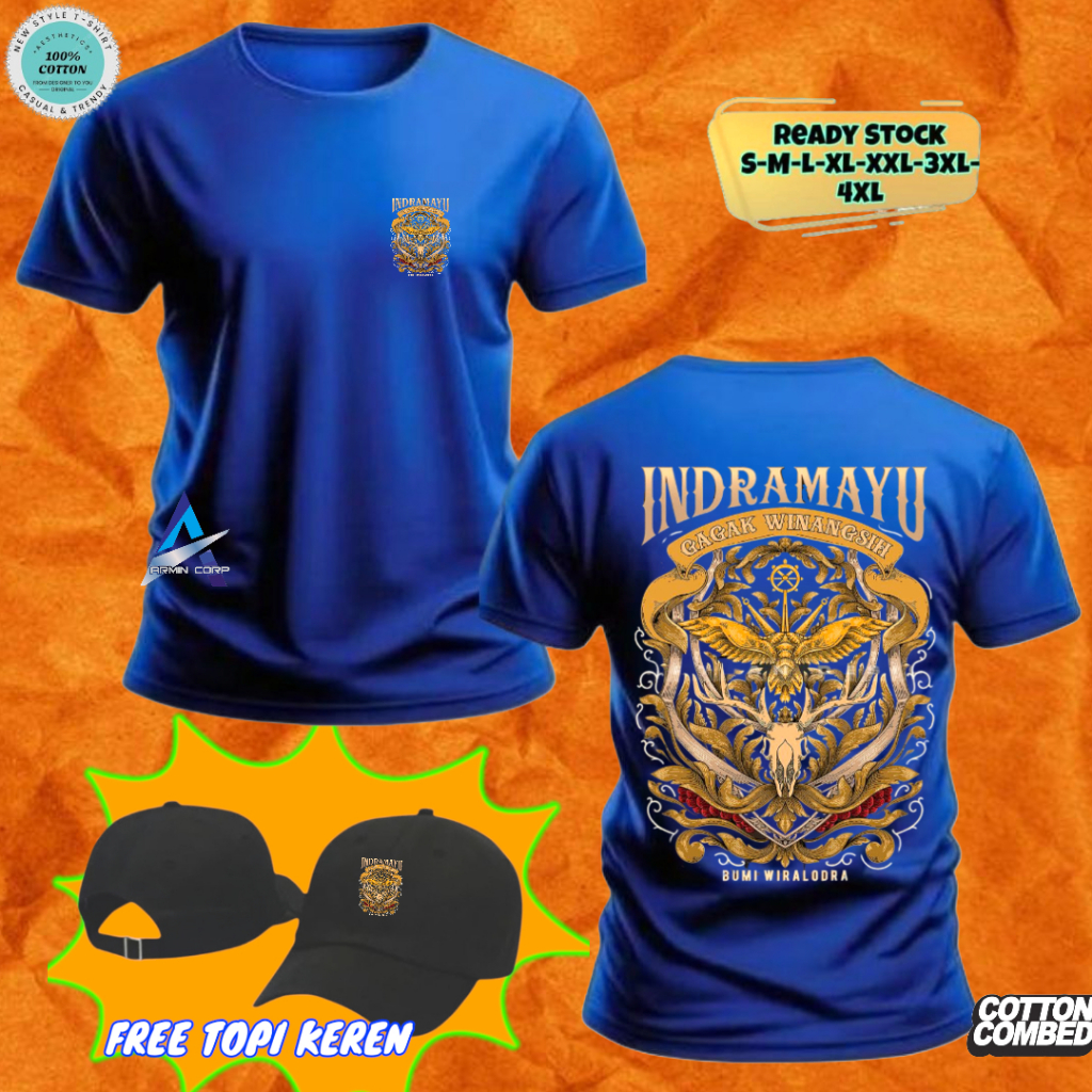TSHIRT ATASAN CULTURE INDRAMAYU GAGAK WINANGSIH BUMI WIRALODRA DESIGN KEREN BAHAN REAL KATUN COMBAD 