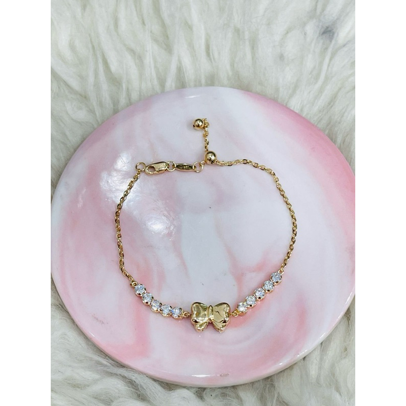gelang serut fancy pita polos listring AD elegant cantik emas asli kadar 700