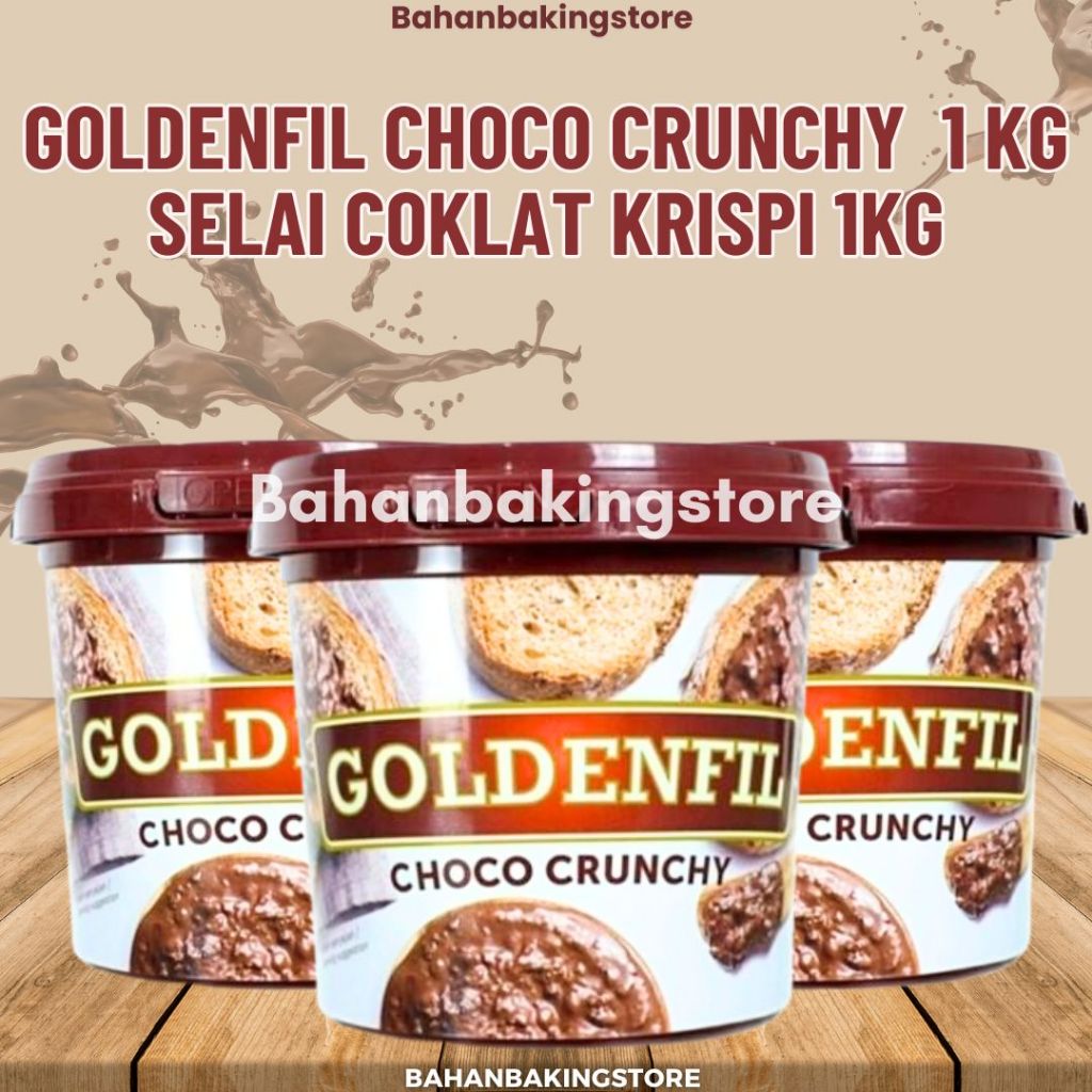 

GOLDENFIL CHOCO CRUNCHY 1 KG | SELAI COKLAT KRISPI 1KG COCOK UNTUK ROTI BAKAR, ISIAN ROTI, CAKE/KUE