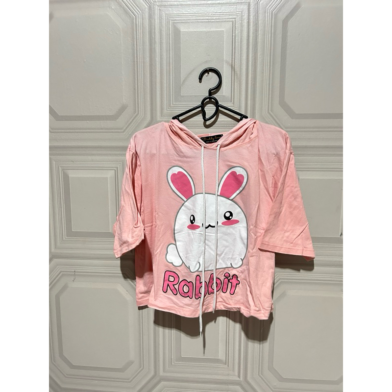 Preloved hoodie crop wanita kelinci