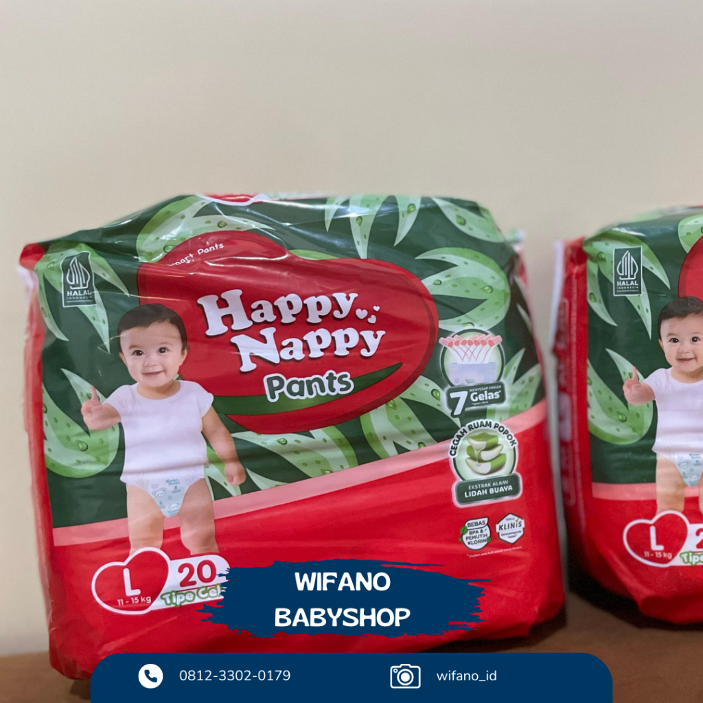 FREE GIFT  HAPPY NAPPY PANTS type L20 type celana /M20 type perekat pampers bayi