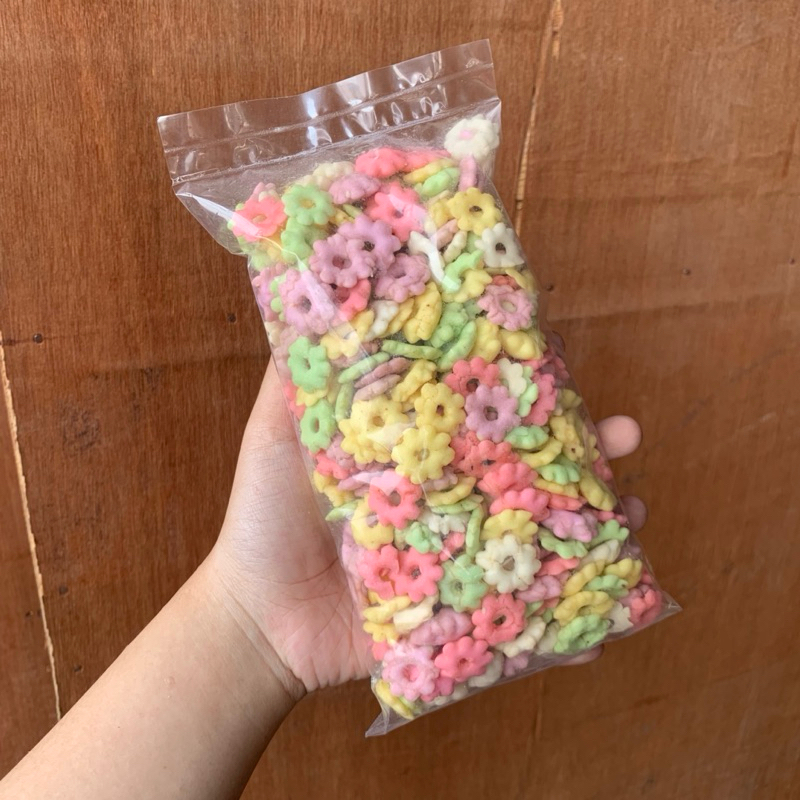 

[CAMILAN SERBA 10.000] Riri warna warni | jajanan snack bunga pelangi manis gurih renyah