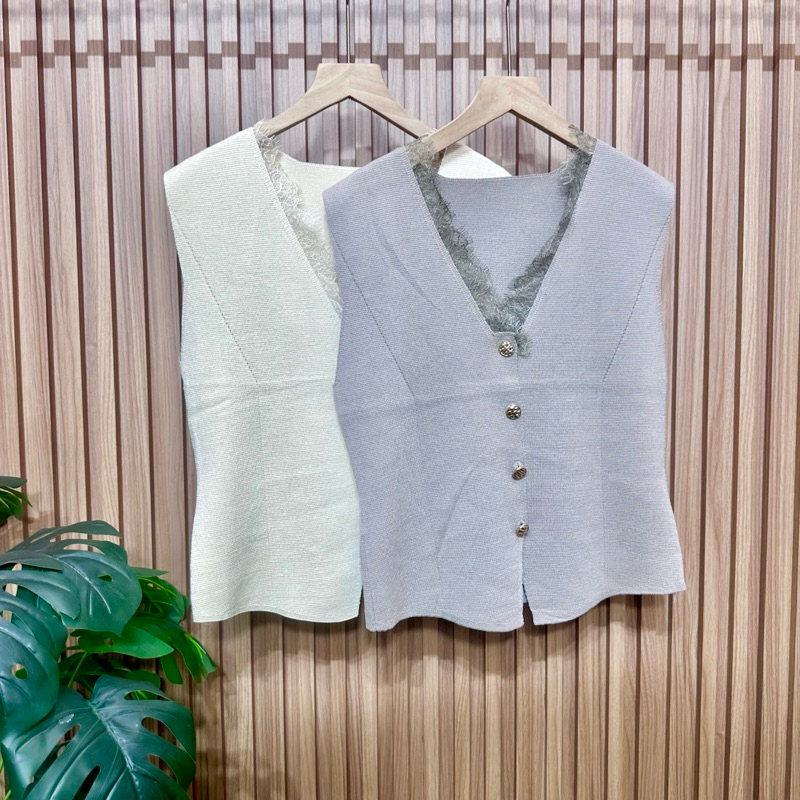 READY STOCK VEST KNIT RENDA  / VEST RAJUT PREMIUM  / ROMPI VEST RAJUT KNIT / ROMPI VEST RENDA PREMIU