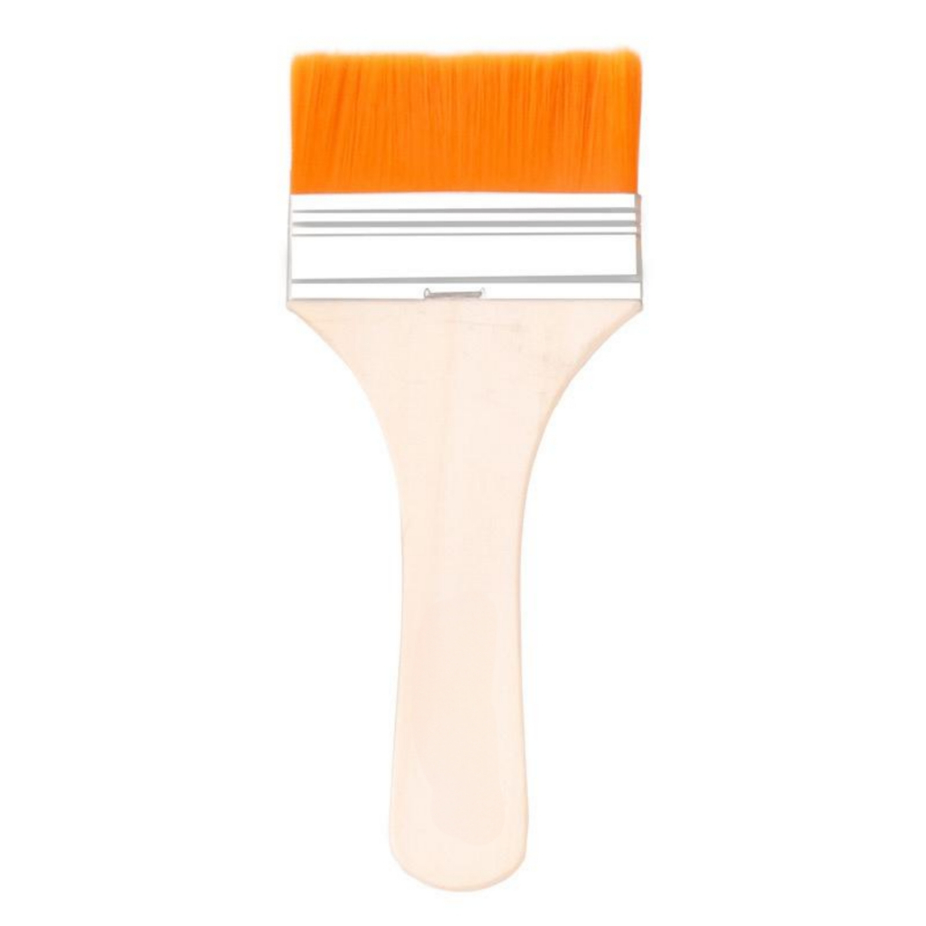 

Kuas Bahan Nilon Gagang Kayu Tahan Panas Dengan Bulu Lembut Serbaguna Artist Brush Nylon Untuk BBQ /