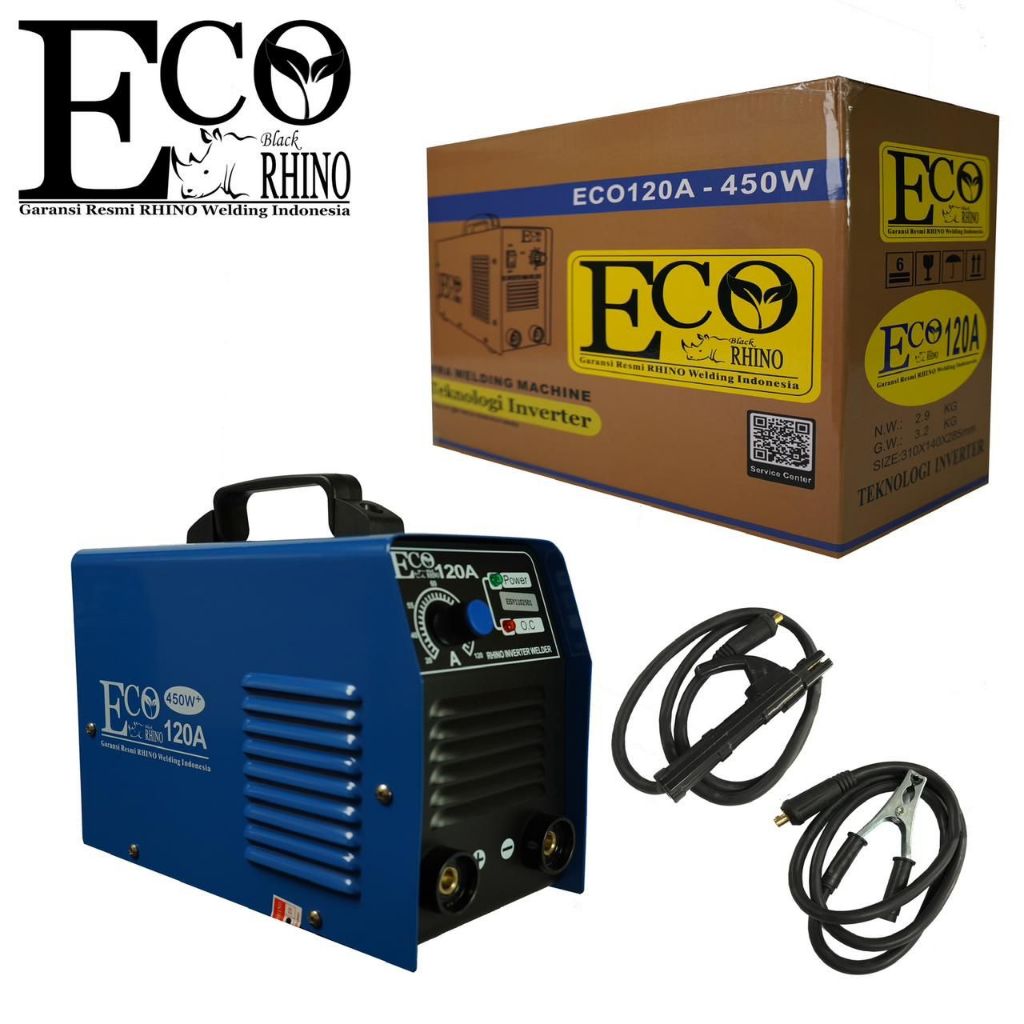 Mesin las Rhino ECO 120a Trafo las inverter 450watt ECO RHINO 120 amper Welding 450 watt