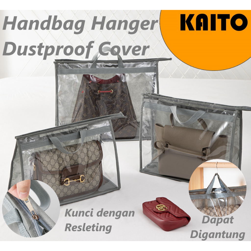 <KAITO> Sarung Pelindung Anti Debu Tas Handbag Branded Transparent Cover Dustproof Waterproof Hanger
