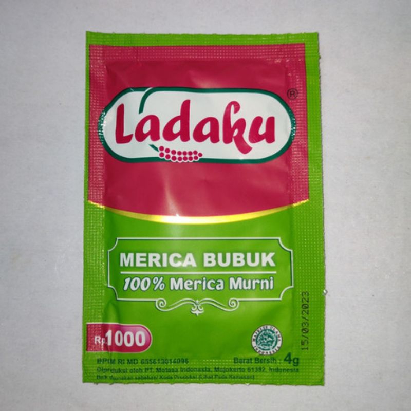 

bumbu merica bubuk ladaku 4g x 12pcs by pasar Tasik online