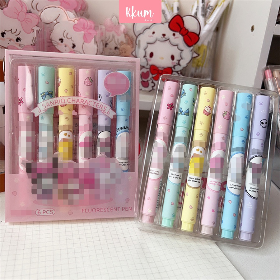 

Ay00! 6 PCS 1 set Stabilo Highlighter/ Stabilo Pastel Color Cute Penanda Pewarna