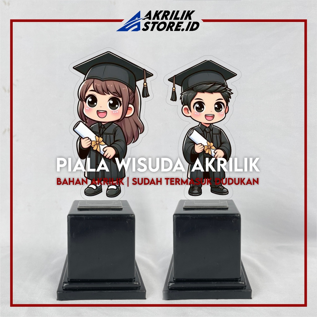 Plakat Wisuda TK/SD/SMP Plakat Akrilik Souvenir Kelulusan Model Karakter AI.3