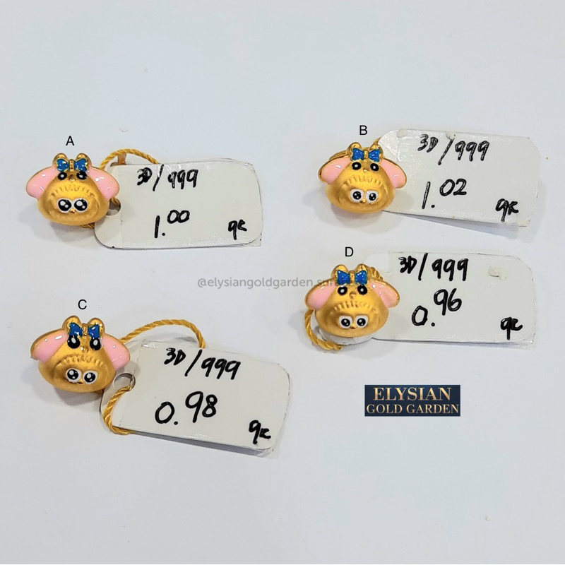 Gelang Tali Charm Emas Labubu