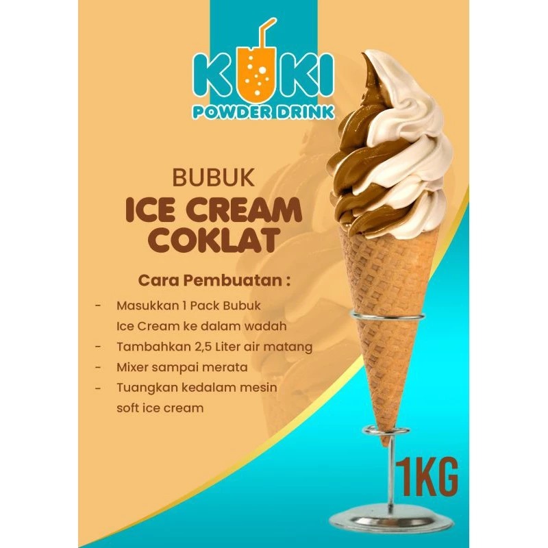 

Bubuk Ice Cream Soft Ice Cream Powder Premium Coklat 1kg