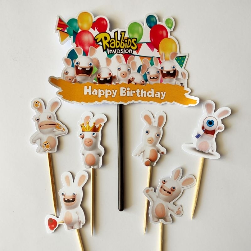 TOPPER RABBID INVASION / CAKE TOPPER RABBID INVASION / TOPPER KUE RABBIT INVASION / HIASAN KUE RABBI
