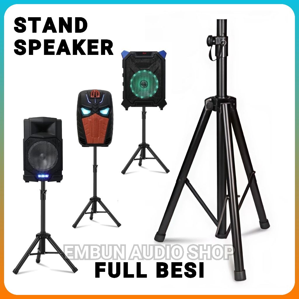 Stand Speaker Bahan Full Besi Tinggi 2 Meter GMC SPS-601B Tripod 3 Alas Kaki Tiang Speaker