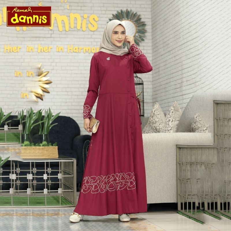 Gamis Dannis Sale A230605 Dress Kondangan Muslimah Baju Pakaian Muslim Wanita Dewasa