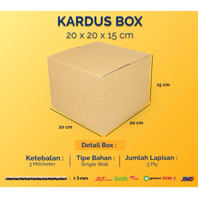 

Kardus Box Packaging Ukuran 20x20x15