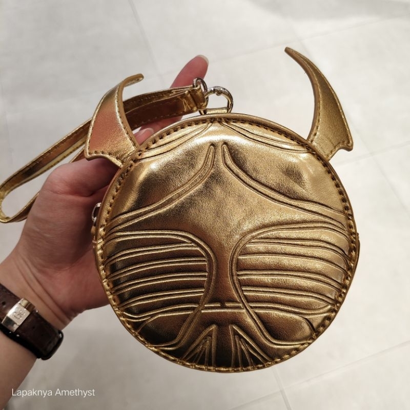 Tas Miniso Harry Potter golden snitch mini clutch pouch bag