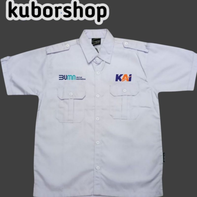 kemeja kerja BUMN KAI/ KERETA API INDONESIAN baju bumn kai seragam bumn kai kantong dua