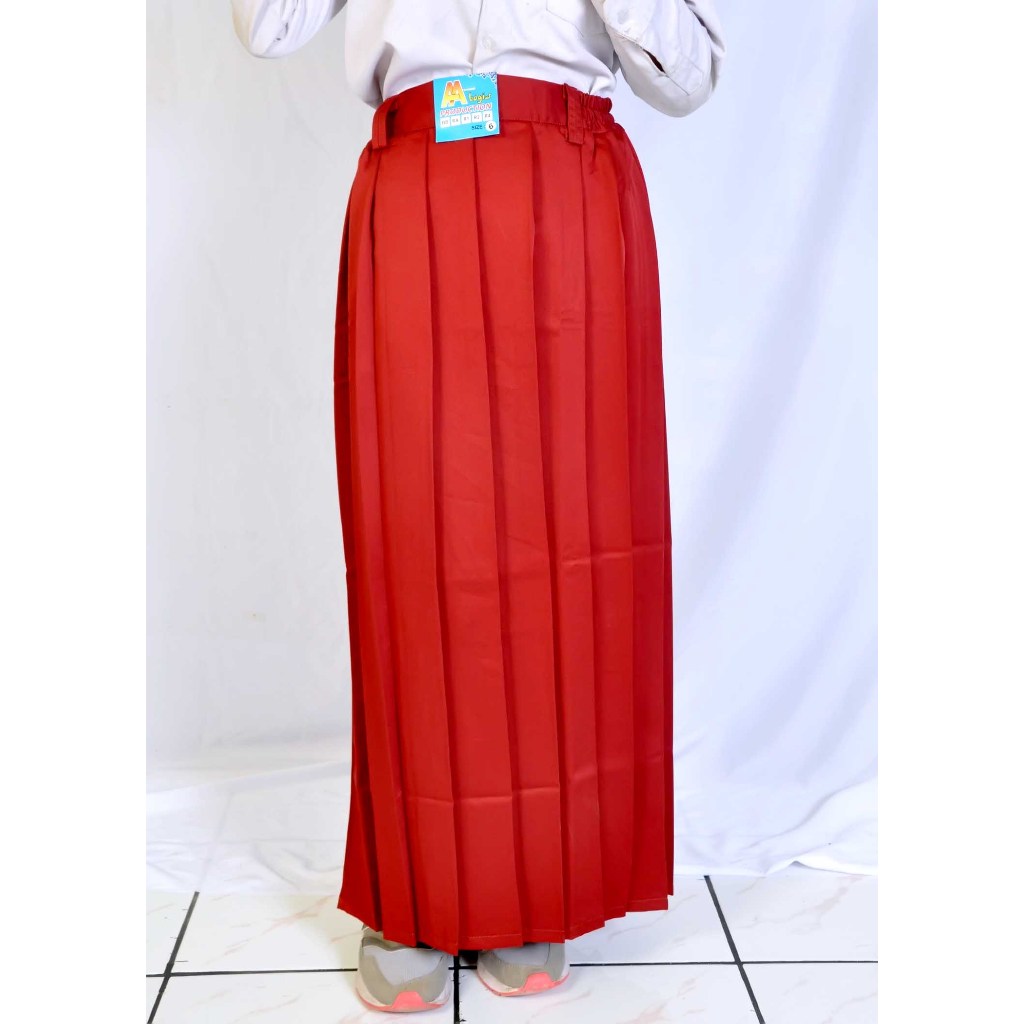 Rok Sd Merah Panjang Rempel//ROK PANJANG MERAH SD REMPEL