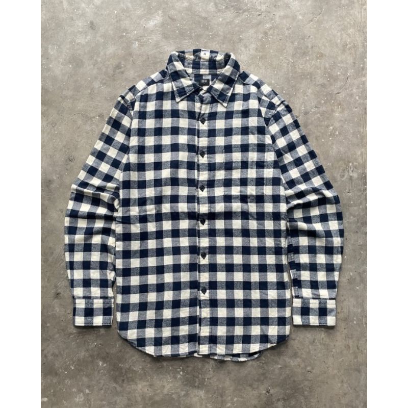 UNIQLO KEMEJA LENGAN PANJANG FLANEL ORIGINAL PRIA