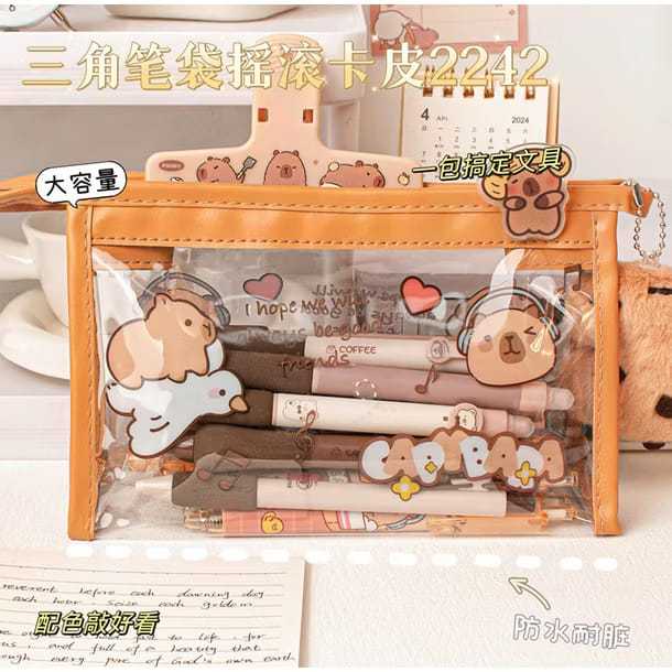 

[FAFAFA] Kotak Pensil Pouch Capybara / Kotak Pensil PVC Capybara Segitiga