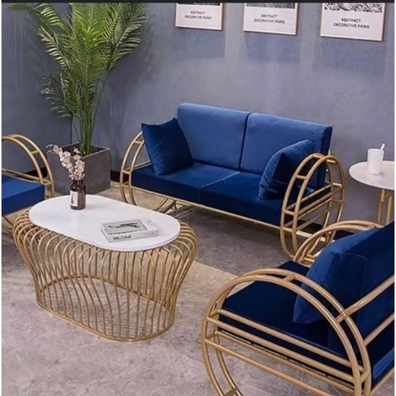 Set Meja Tamu / Sofa Aesthetic / Set meja tamu besi