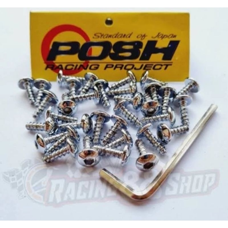 Baut body sekrup chrome