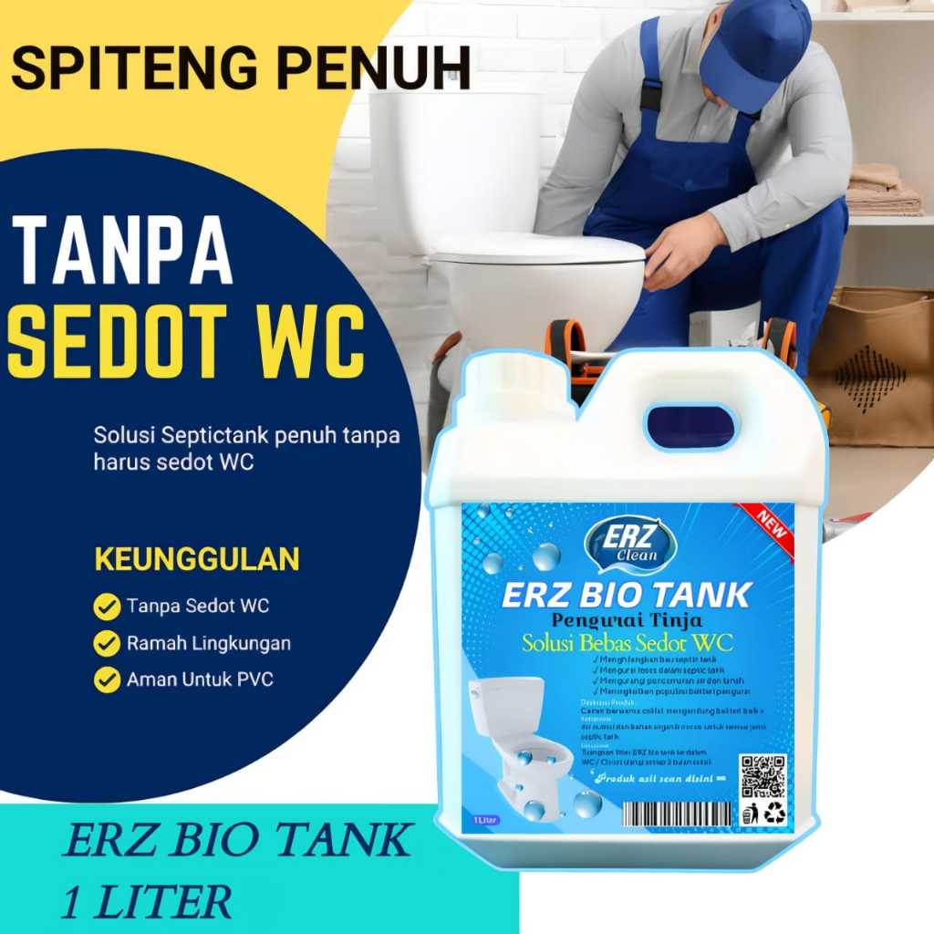 ERZ Bio Tank 1 Liter Solusi Septictank WC Penuh Tanpa Sedot Pengurai Bakteri Penghilang Bau WC / Bio