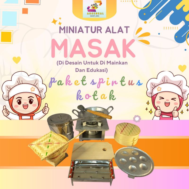 Miniatur Alat Masak Set Mainan Masak-masak kompor spirtus