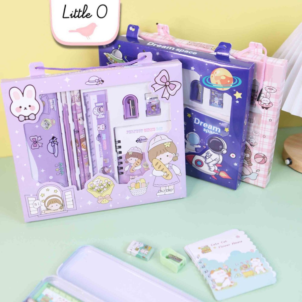 

8in1 Set Alat Tulis Notebook Ring Anak Stationery Souvenir Goodie Bag Ultah