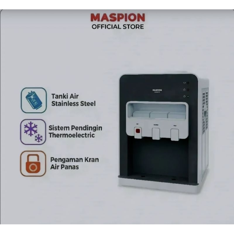 Dispenser Maspion Galon Atas Meja 3 keran MD-19