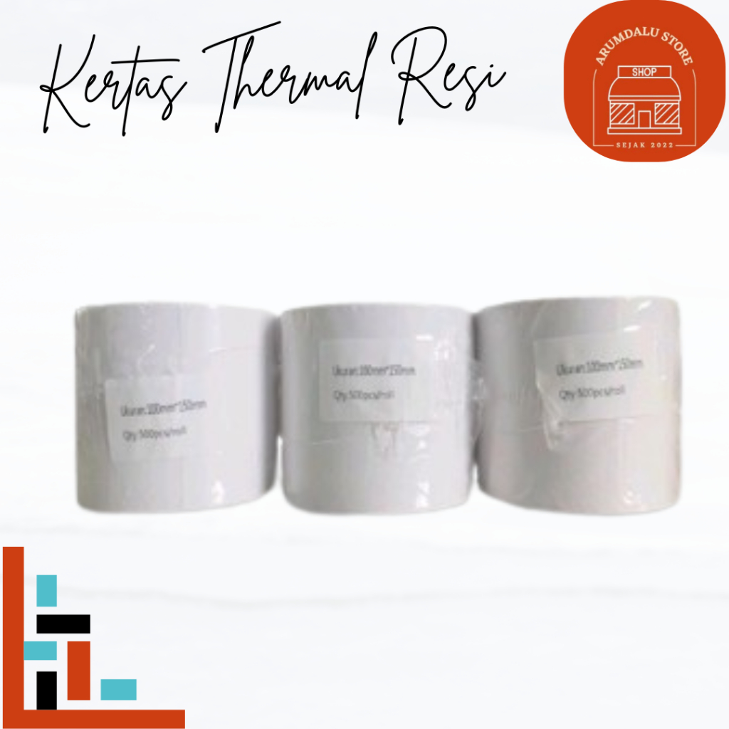

KERTAS PRINT RESI LABEL STIKER THERMAL 100X150 MM 500PCS A6